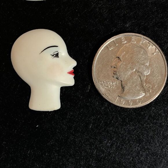 Woman's Profile Heads Craft Pieces Avant Garde Arts Crafts Jewelry Making - Picture 2 of 11